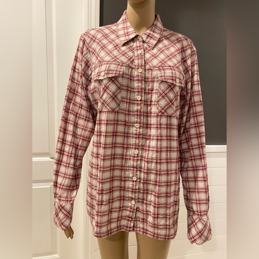 Patagonia Plaid Long Sleeve Women's Shirt Organic Cotton Size 10